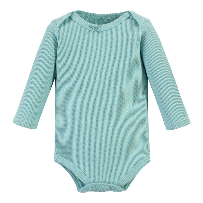 Hudson Baby Thermal Long Sleeve Bodysuits, Creative Rainbows, 5-Pack