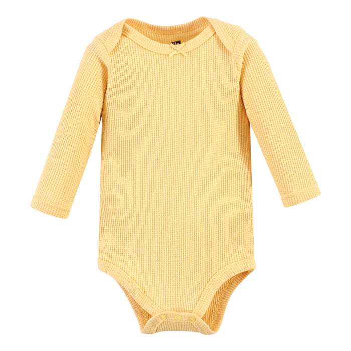 Hudson Baby Thermal Long Sleeve Bodysuits, Creative Rainbows, 5-Pack