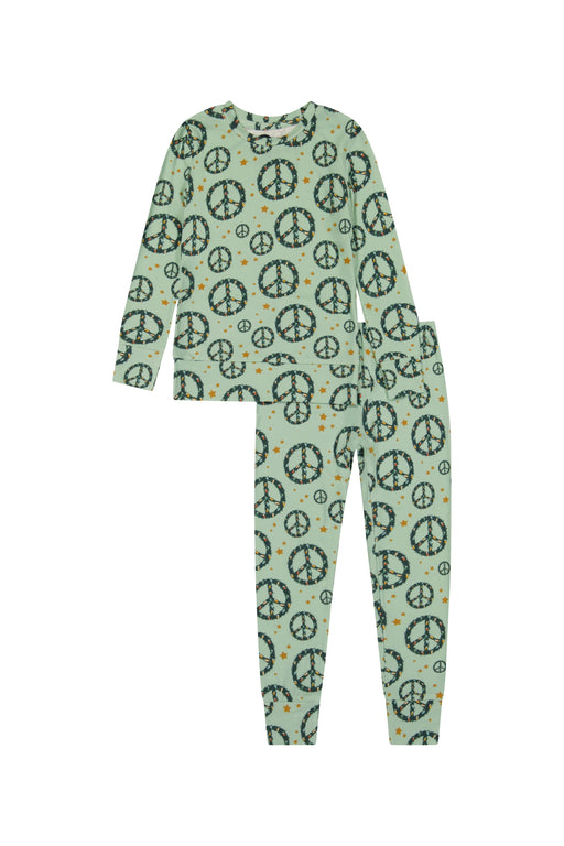 Bird & Bean Two Piece Pajama Set - Peace + Joy