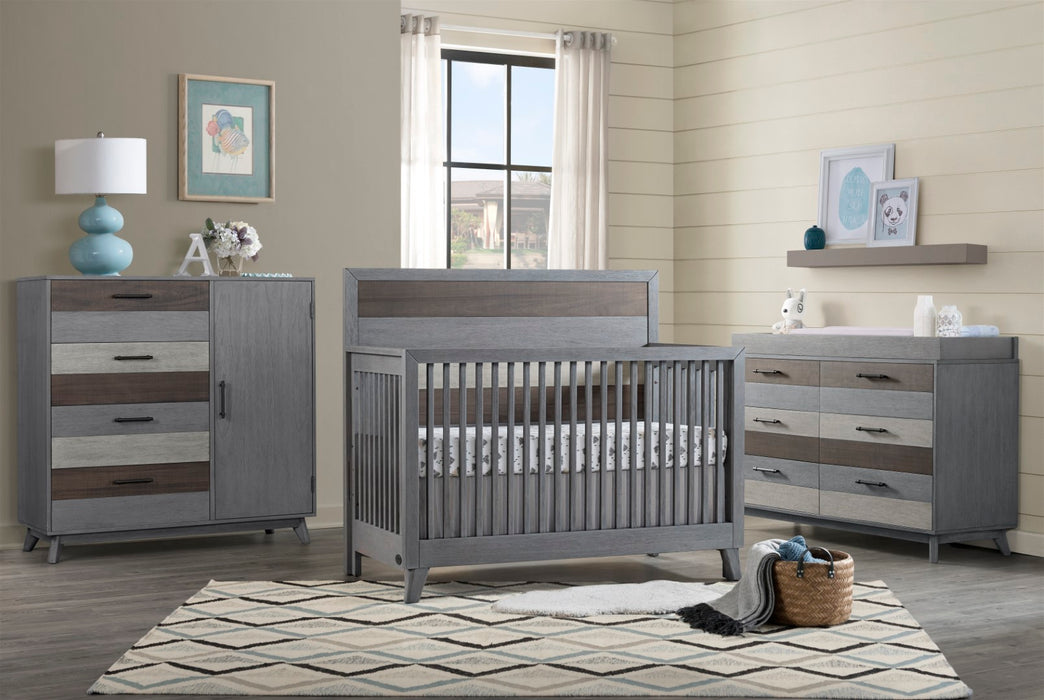 Soho Baby Cascade Premium 4-in-1 Convertible Crib, Flat-Top Headboard