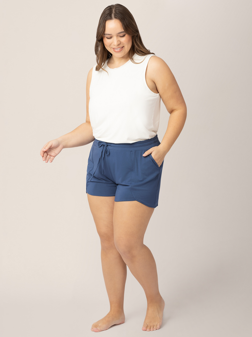 Kindred Bravely Bamboo Maternity & Postpartum Lounge Short | Slate Blue