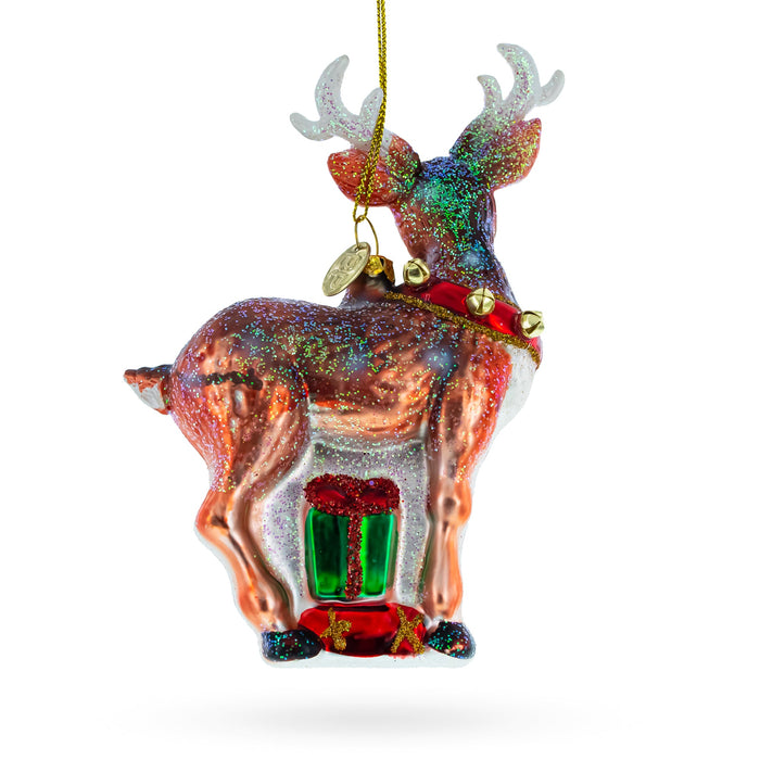 BestPysanky Fawn Baby Deer Blown Glass Christmas Ornament