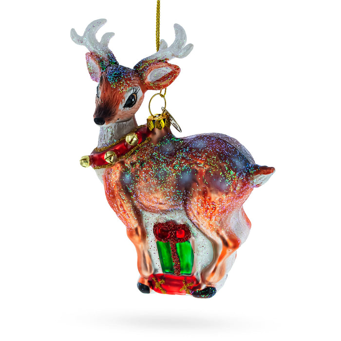 BestPysanky Fawn Baby Deer Blown Glass Christmas Ornament