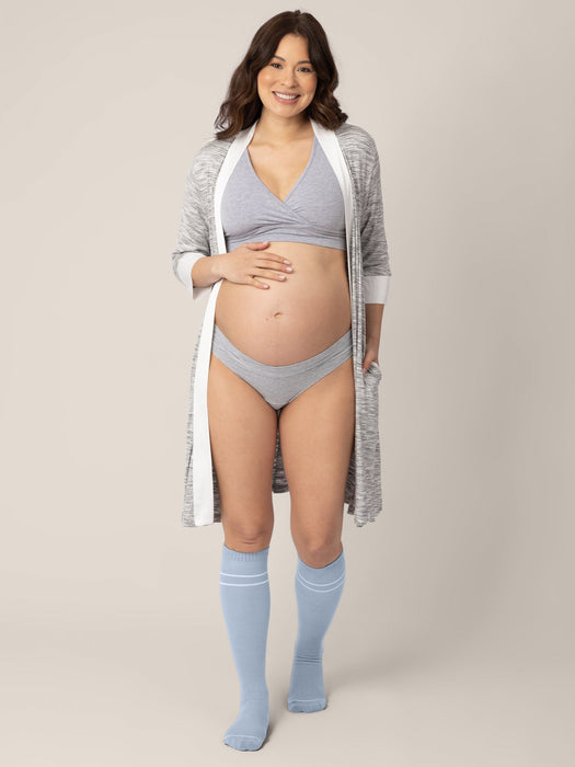 Kindred Bravely Premium Maternity Compression Socks (2-Pack) | Stone Blue & Black