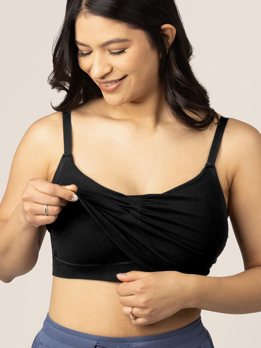 Kindred Bravely Sublime® Bamboo Hands-Free Pumping Lounge & Sleep Bra | Black