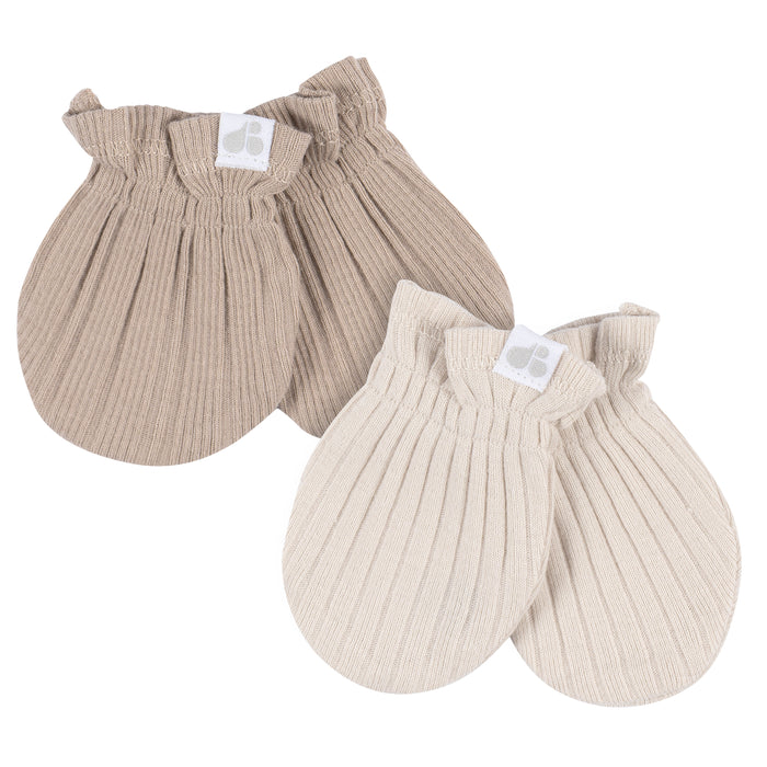 Just Born® 4-Piece Cap & Mittens Set in Tan one size