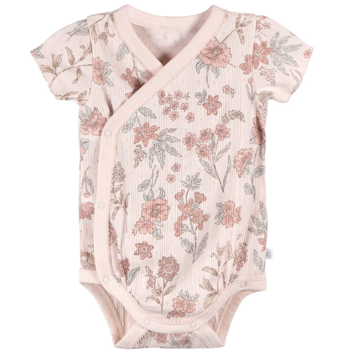 Just Born® 3-Pack Kimono Bodysuits in Pink