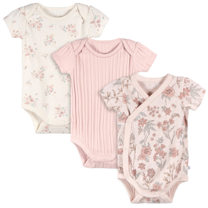 Just Born® 3-Pack Kimono Bodysuits in Pink