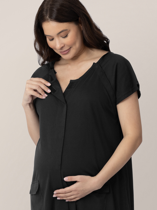 Kindred Bravely Universal Labor & Delivery Gown | Black