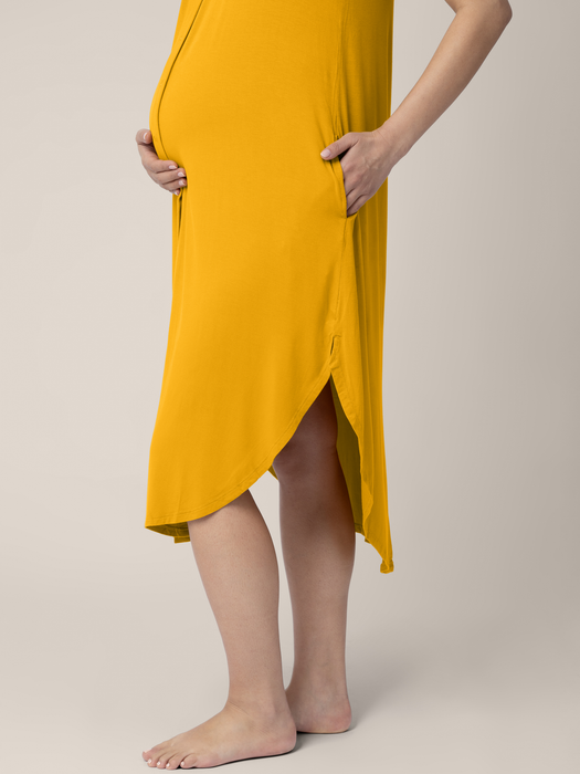 Kindred Bravely Ruffle Strap Labor & Delivery Gown | Honey