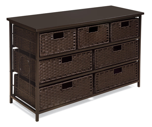 Badger Basket August Collection Wide Seven Basket Storage Unit - Espresso