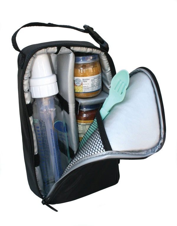 J.L. Childress Pack 'N Protect Cooler Bag for Glass Bottles and Containers, Black