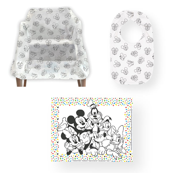 Disney Baby by J.L. Childress Dining Out Bundle, 3 Pack, Multicolor