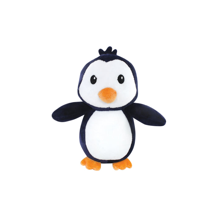 Luvable Friends Infant Boy Plush Bathrobe and Toy Set, Boy Penguin, 0-9 Months