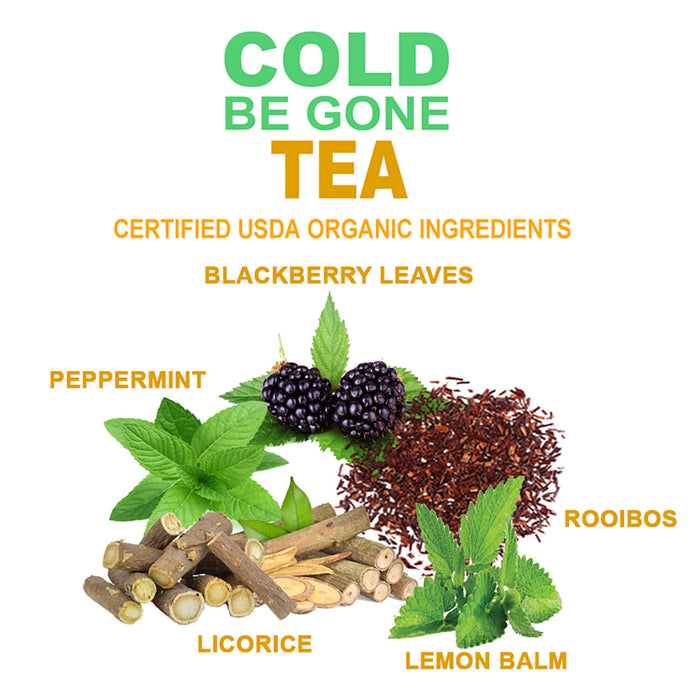 Secrets Of Tea Cold Relief Tea-Cold Be Gone: 40 Servings- Immune Support Tea