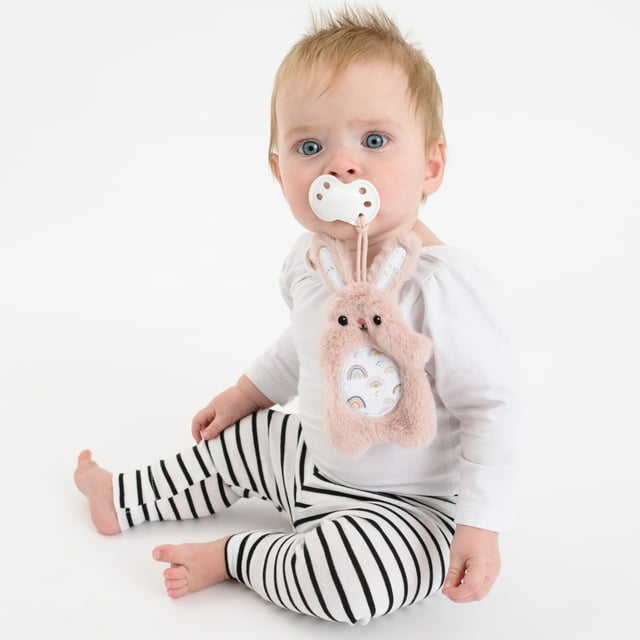 BooginHead PaciPal Pacifier Stuffed Animals Color: Pink Bunny