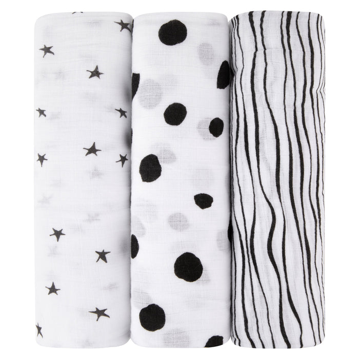 Ely's & Co. 3 Pack Cotton Muslin Swaddle Blanket