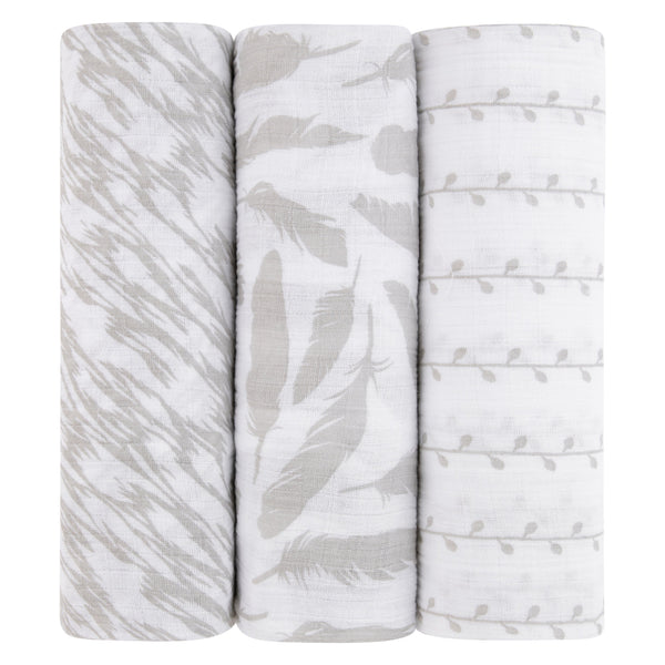 Ely's & Co. 3 Pack Cotton Muslin Swaddle Blanket