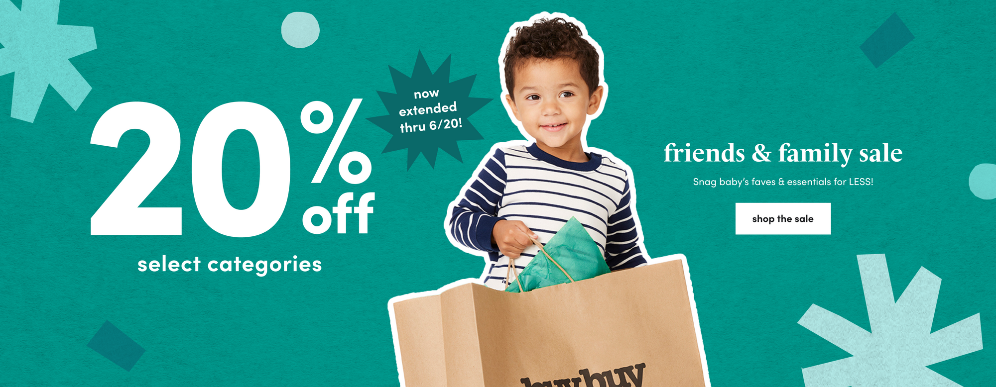friends & family sale 30% off select categories now extended  thru 6/20!