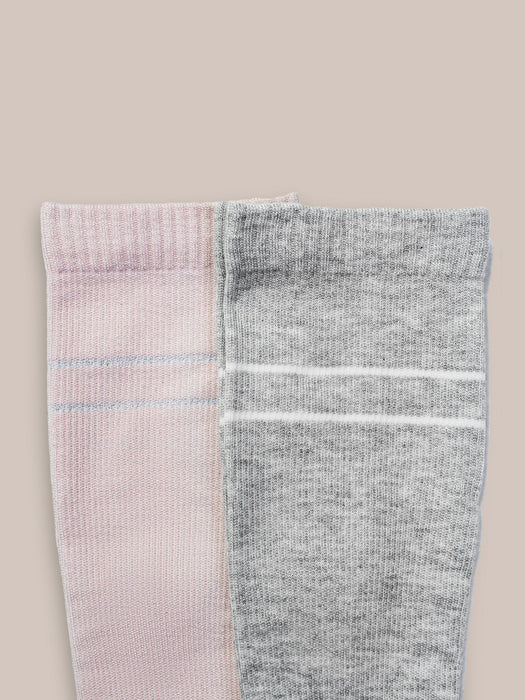Kindred Bravely Premium Maternity Compression Socks (2-Pack) | Soft Pink & Grey Heather