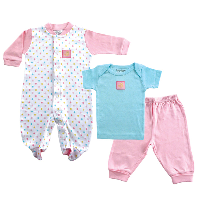 Luvable Friends Baby Girl Layette Gift Cube, Pink Elephant 0-6 Months