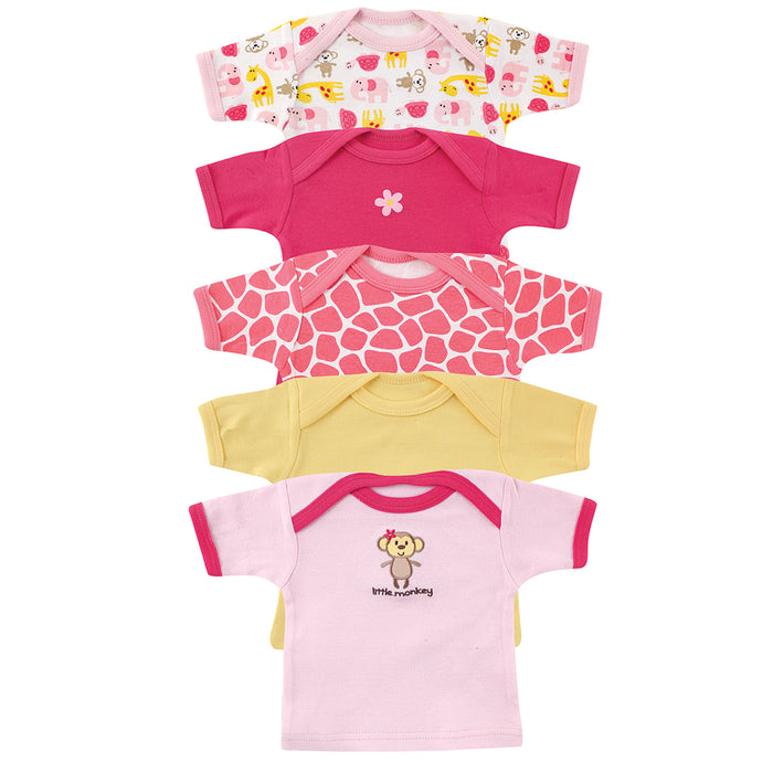 Luvable Friends Baby Girl Layette Gift Cube, Pink Safari 0-3 Months
