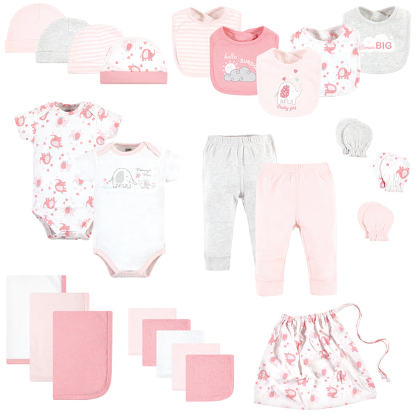 Luvable Friends Layette Baby Starter Set 25-piece, Girl Basic Elephant