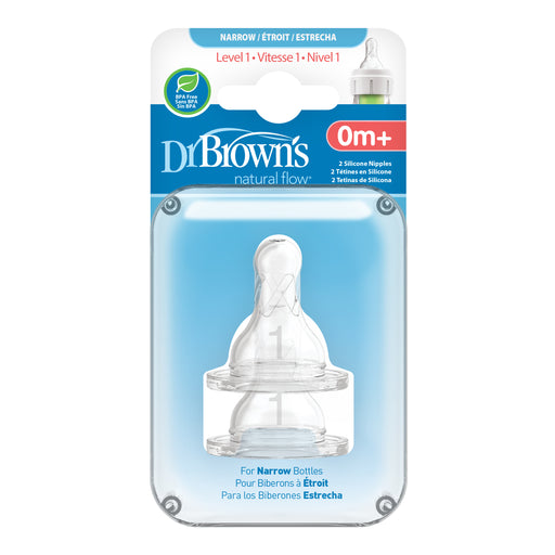 Dr. Browns Natural-Flow Silicone Nipples (2 pack)