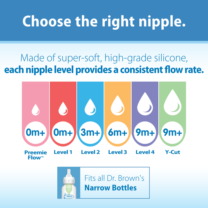 Dr. Brown's Natural-Flow Silicone Nipples (2 pack)