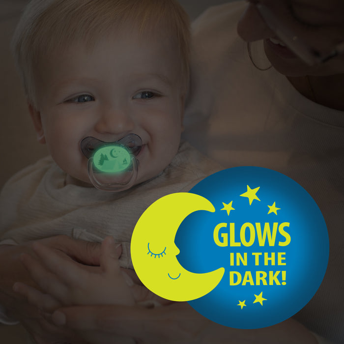 Dr. Brown's PreVent Orthodontic Glow in the Dark Baby Pacifier, 0-6m, 4-Pack
