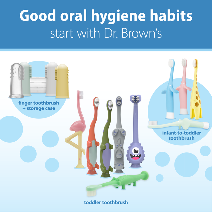 Dr. Brown Silicone Finger Toothbrush w. Apple Pear Toothpaste