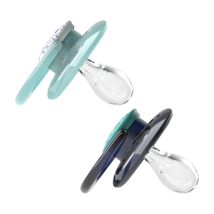 Dr. Brown's Advantage 2-Pack Stage 2 Pacifiers with Clip in Blue