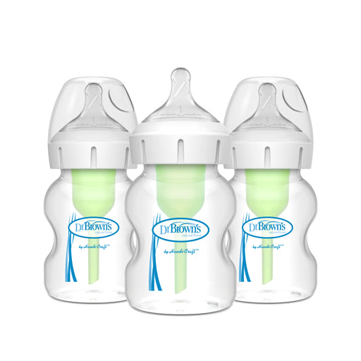 Dr. Brown’s Natural Flow® Anti-Colic Options+™ Wide-Neck Baby Bottle, 3-Pack