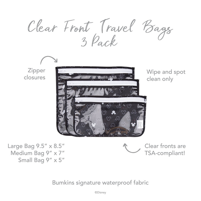 Bumkins Disney Clear Travel Bag 3 Pk: Mickey Mouse Icon