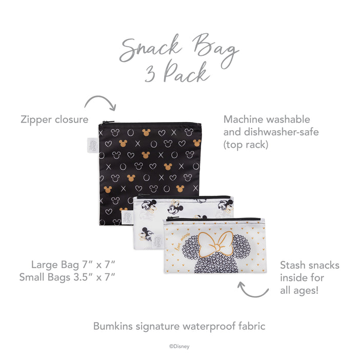 Bumkins Disney Reusable Snack Bag 3 Pk: Love, Minnie