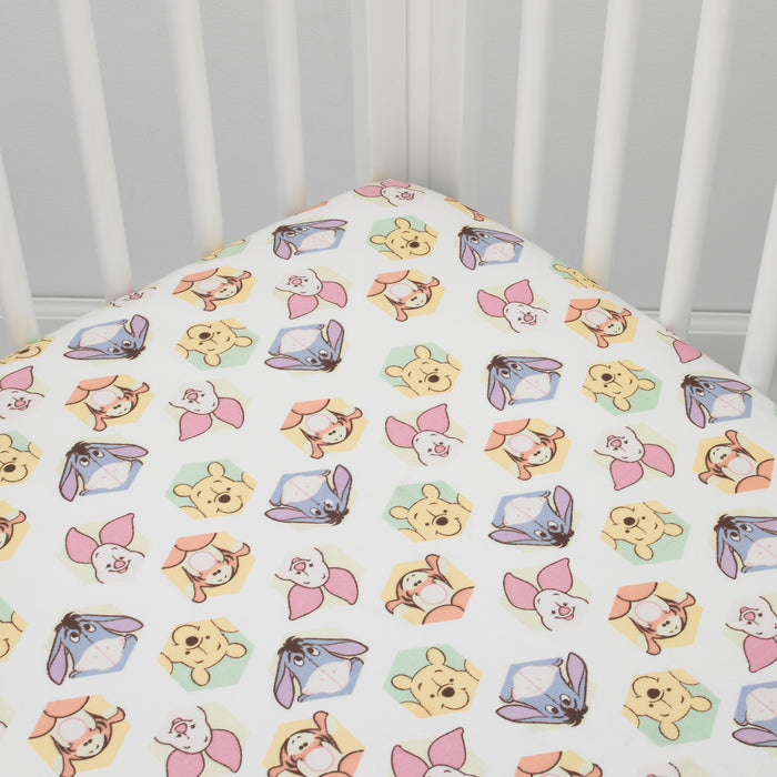 Disney Peeking Pooh 100% Cotton Fitted Crib Sheet
