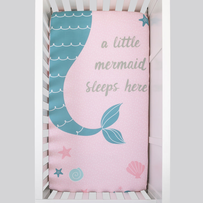 NoJo Sugar Reef Mermaid Photo Op 100% Cotton Fitted Crib Sheet