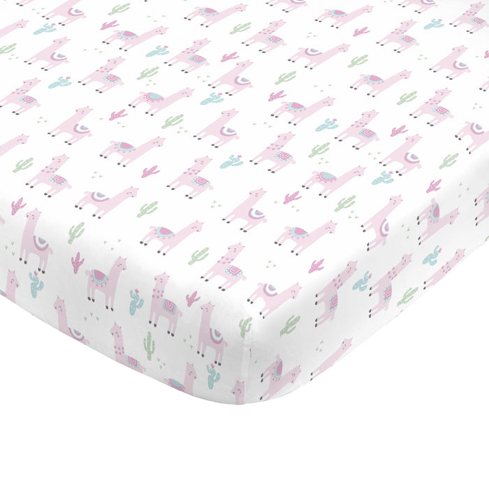 NoJo Super Soft Llama Nursery Crib Fitted Sheet