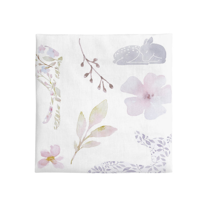 NoJo Super Soft Floral Deer Nursery Crib Fitted Sheet