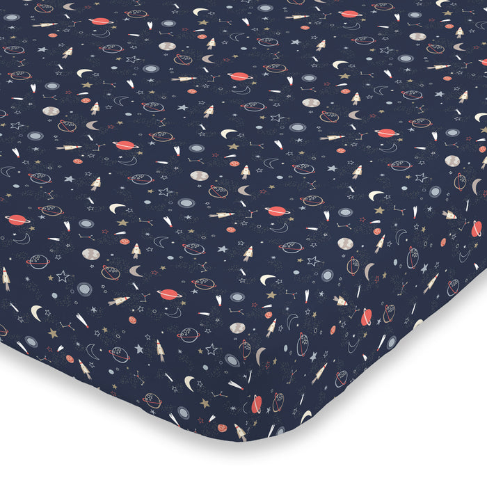 NoJo Super Soft Cosmic Solar System Nursery Crib Fitted Sheet