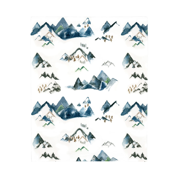 NoJo Super Soft Mountain Watercolor Fitted Mini Crib Sheet