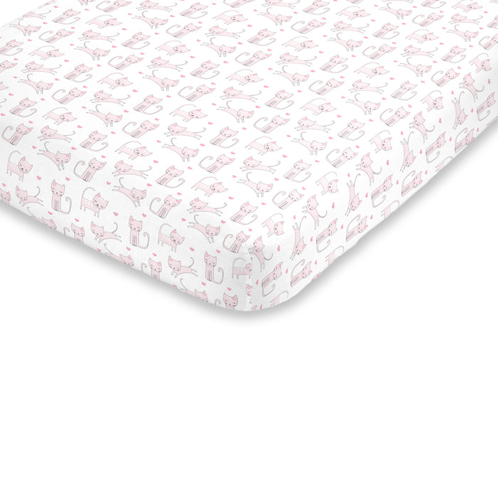 NoJo Super Soft Kitty Cat Fitted Crib Sheet