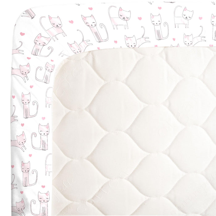 NoJo Super Soft Kitty Cat Fitted Mini Crib Sheet