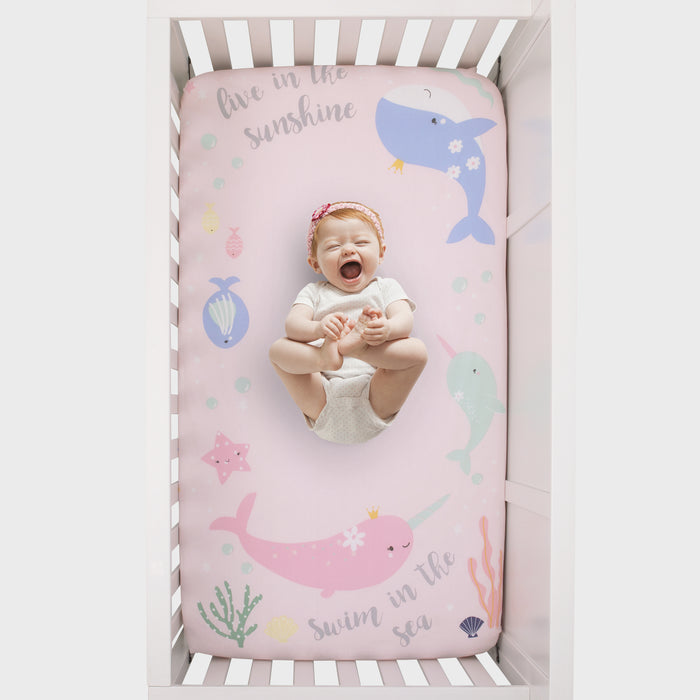 NoJo Under the Sea 100% Cotton Photo Op Fitted Crib Sheet