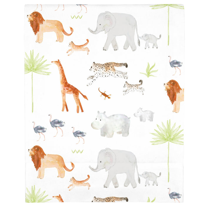 NoJo Watercolor Jungle Animals Mini Crib Sheet