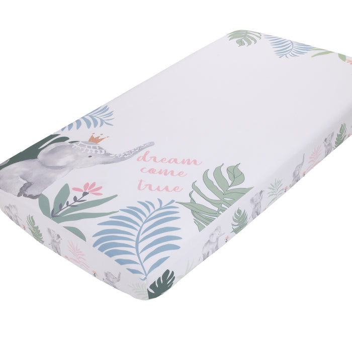 NoJo Tropical Princess 100% Cotton Photo Watercolor Crib Sheet