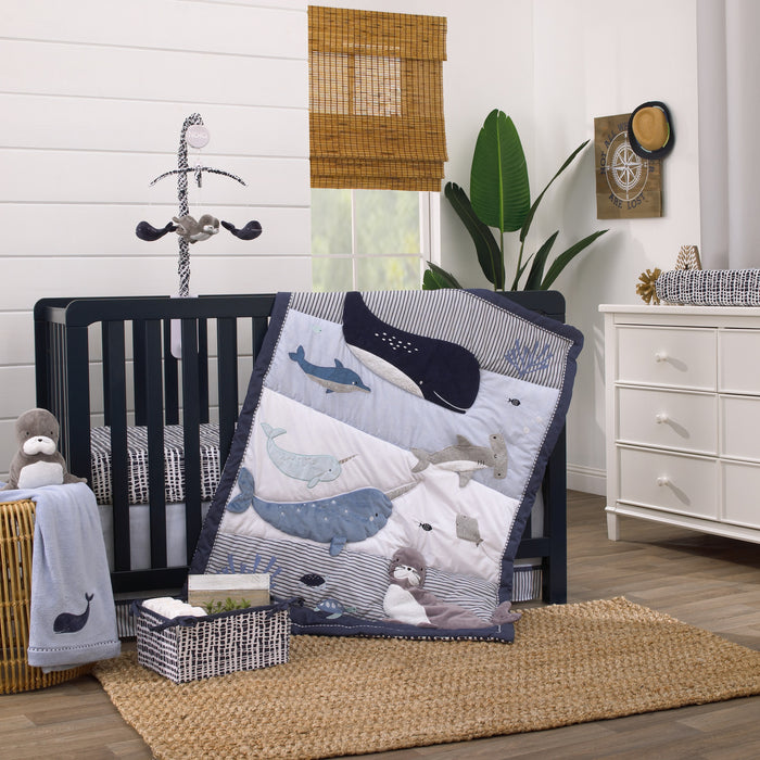 NoJo Seas The Day 100% Cotton Photo Op Fitted Crib Sheet
