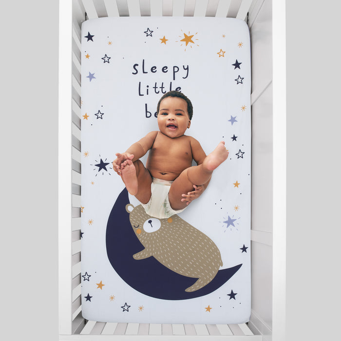 NoJo Goodnight Sleep Tight 100% Cotton Photo Op Fitted Crib Sheet