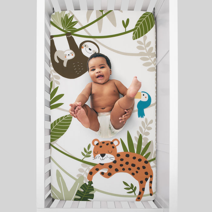 NoJo Jungle Gym 100% Cotton Photo Op Nursery Fitted Crib Sheet