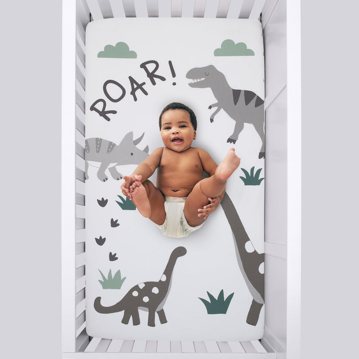 NoJo Baby-Saurus Photo Op ROAR Nursery Fitted Crib Sheet